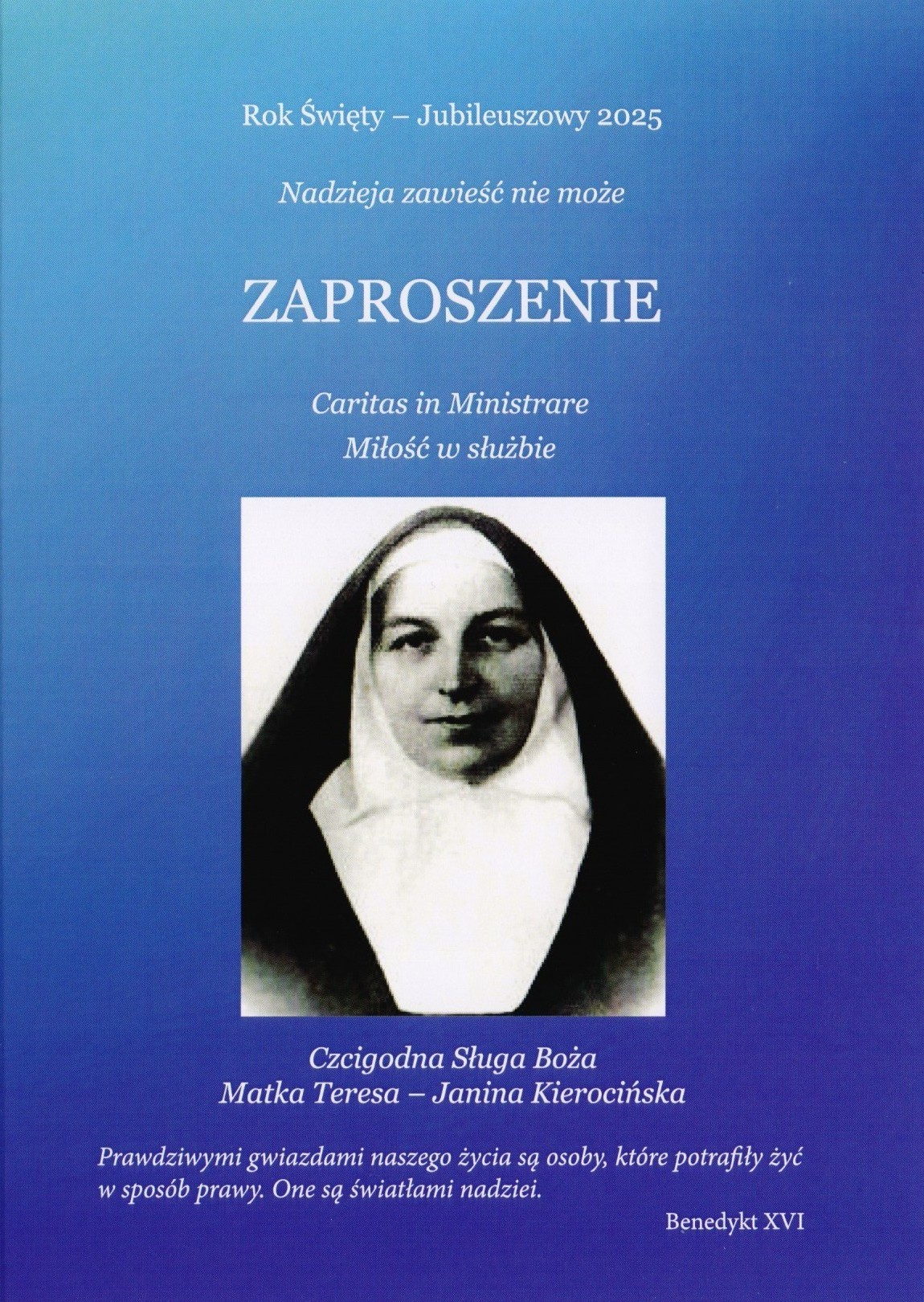 Zaproszenie na obchody 140. rocznicy urodzin Czcigodnej Sługi Bożej Matki Teresy Kierocińskiej